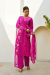 Inaayat Magenta Cotton Hand Painted Kurta Set