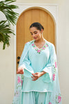 Meher Mint Green Cotton Handpainted Farsi Shalwar Set