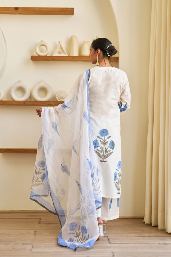 Mist Blue Flower Suit Set