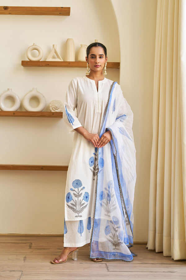 Mist Blue Flower Suit Set