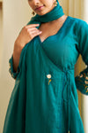 Saaz Teal Green Doria Embroidered Kurta Set