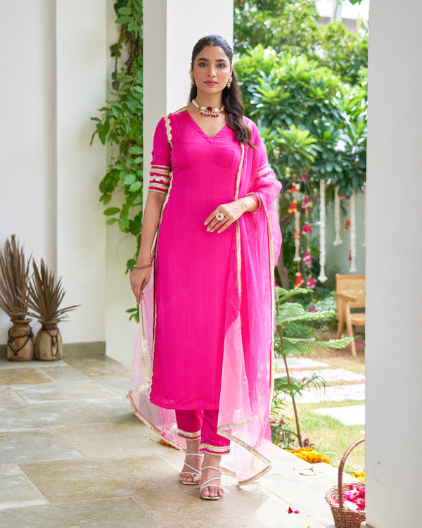 Gulnaar Satin Suit Set