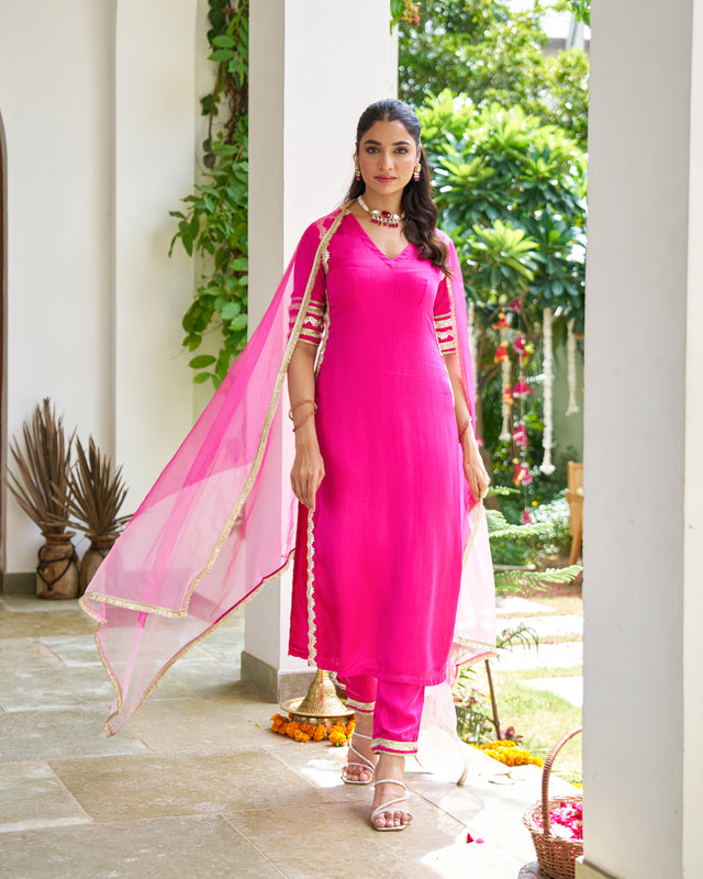 Gulnaar Satin Suit Set