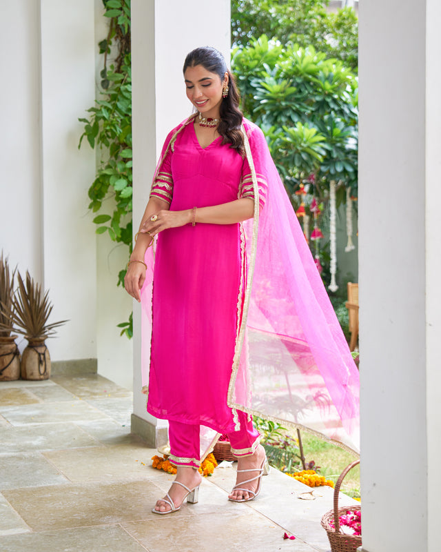 Gulnaar Satin Suit Set