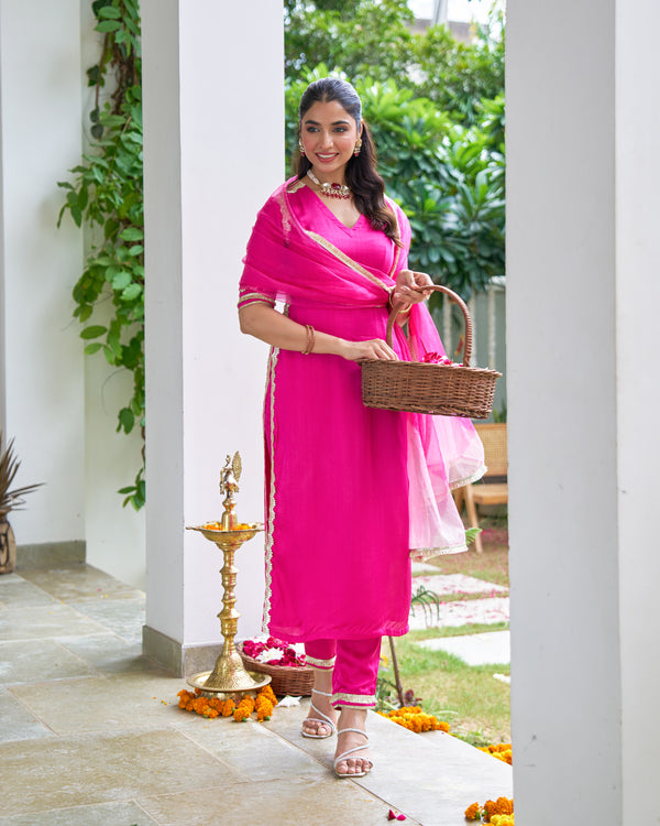 Gulnaar Satin Suit Set