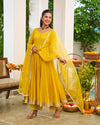 Maya Yellow Anarkali Suit Set