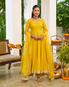 Maya Yellow Anarkali Suit Set