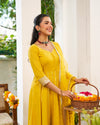 Maya Yellow Anarkali Suit Set