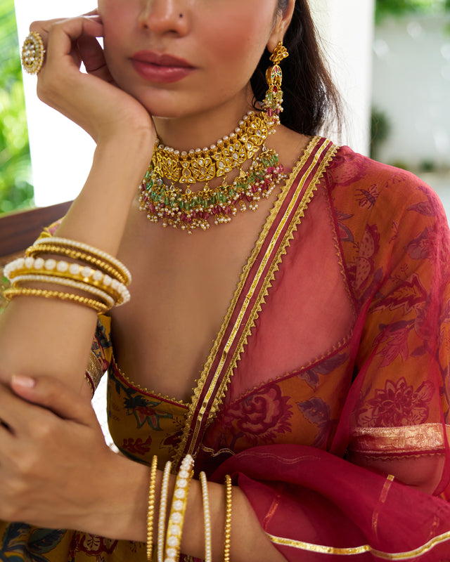 Floral printed lehenga set