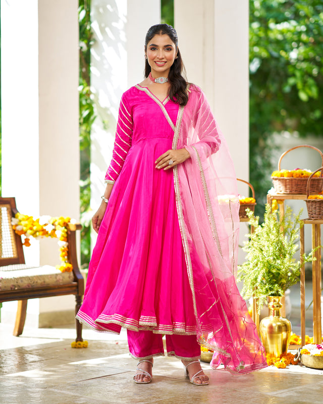 Fuchsia Anarkali Suit Set