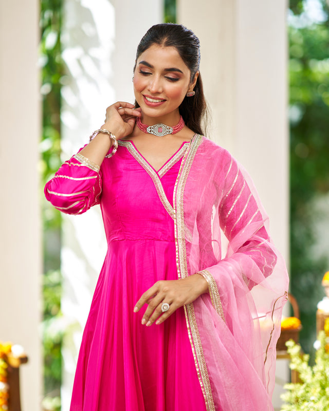 Fuchsia Anarkali Suit Set