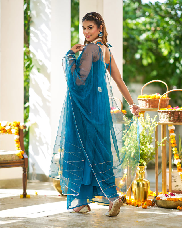 Ruby Teal Blue Suit Set