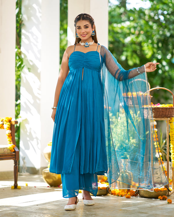 Ruby Teal Blue Suit Set