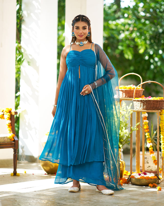 Ruby Teal Blue Suit Set