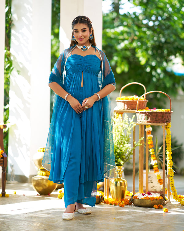 Ruby Teal Blue Suit Set