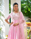 Mary Pink flared Kurta Suit Set