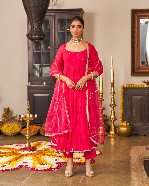 Rohi Pink Tier Suit Set