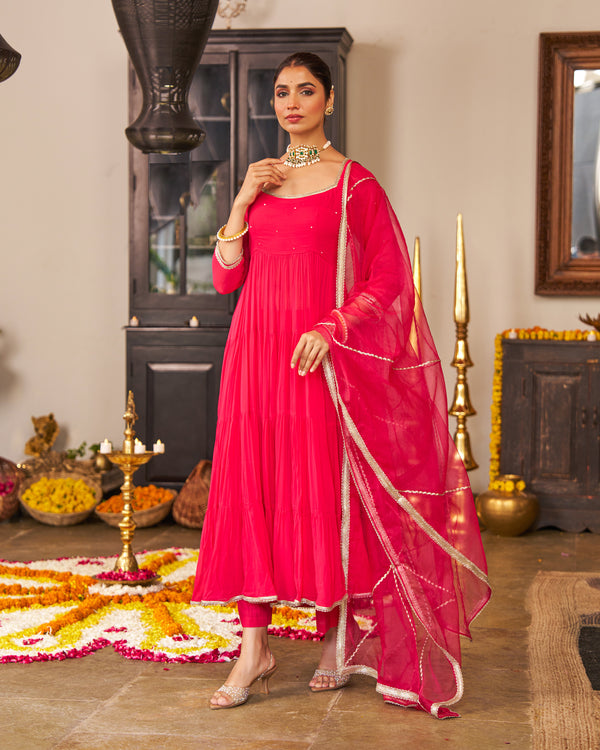 Rohi Pink Tier Suit Set