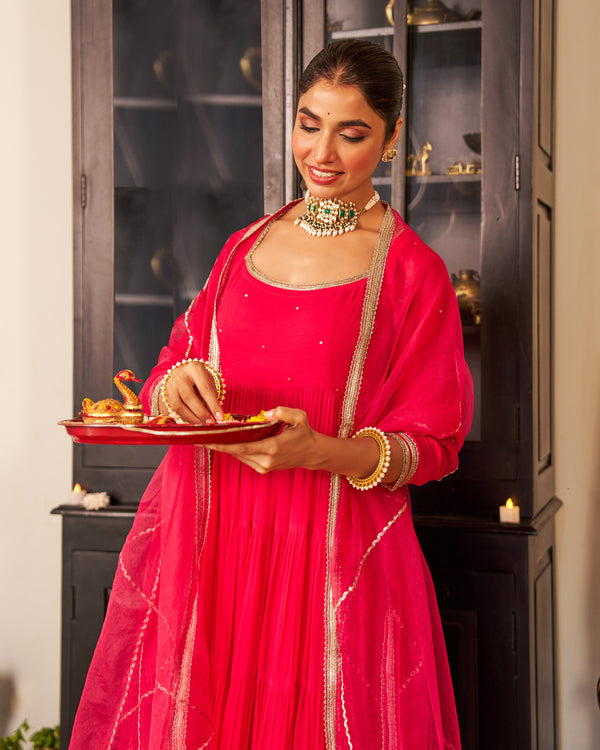 Rohi Pink Tier Suit Set