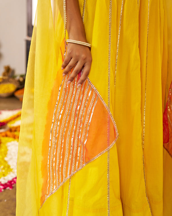 Noorani Cotton Yellow Suit Set