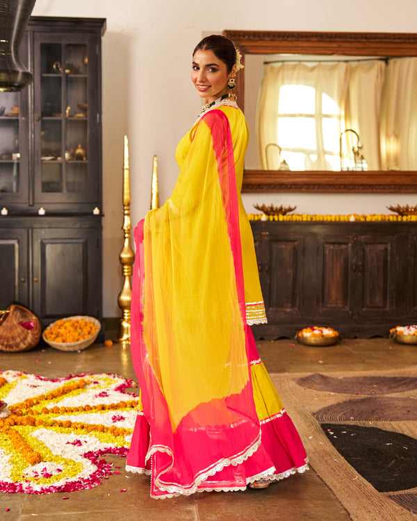 Mustard Mogra Cotton Suit Set