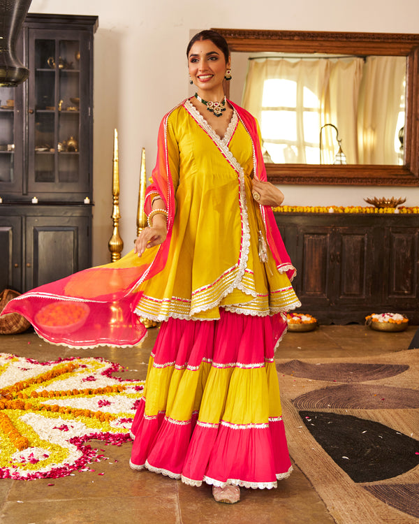 Mustard Mogra Cotton Suit Set