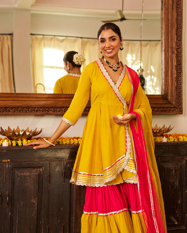 Mustard Mogra Cotton Suit Set
