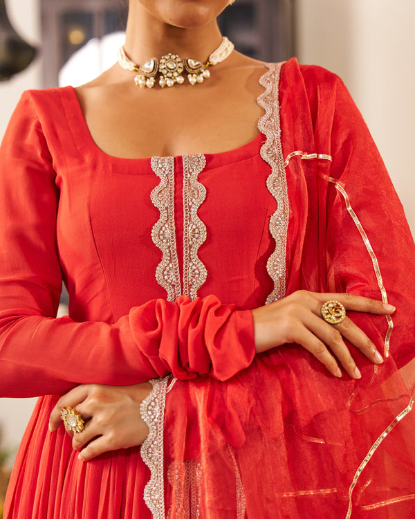 Mehka Rust Anarkali Suit Set