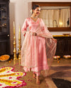 Mausami Baby Pink Anarkali Suit Set