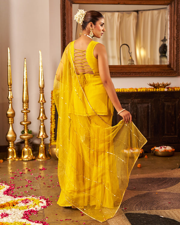 Gold mustard suit set