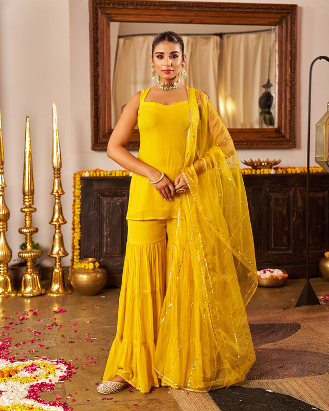 Gold mustard suit set