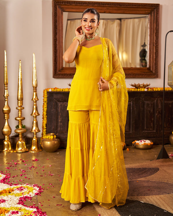 Gold mustard suit set
