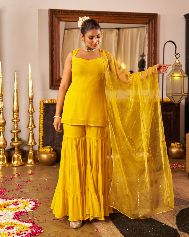 Gold mustard suit set