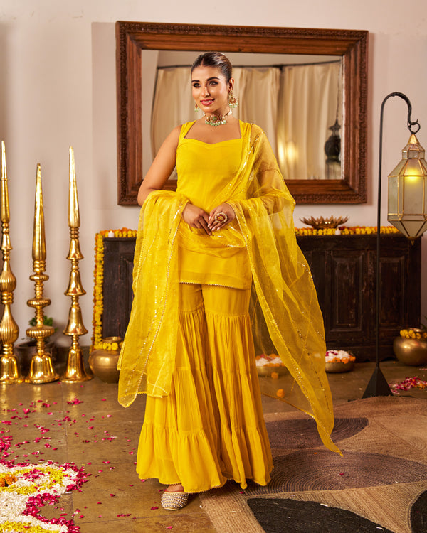 Gold mustard suit set
