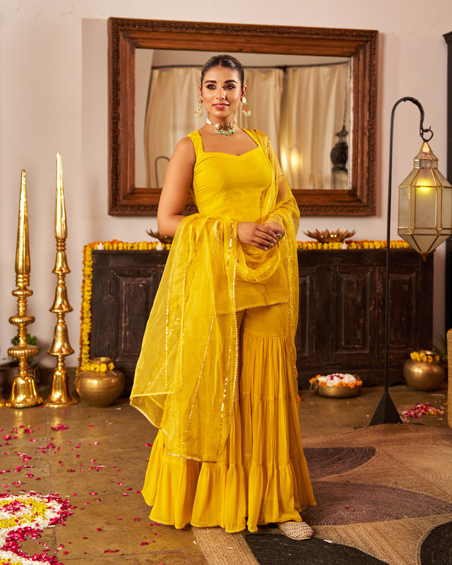 Gold mustard suit set