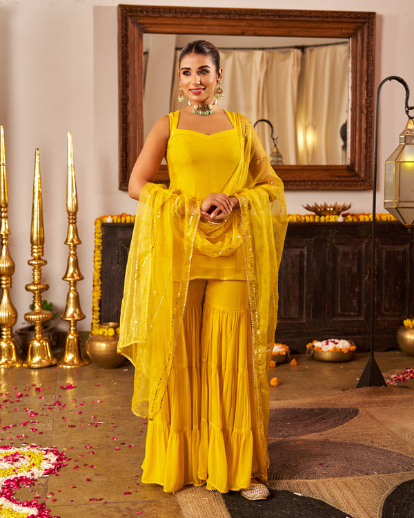 Gold mustard suit set