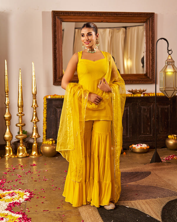 Gold mustard suit set