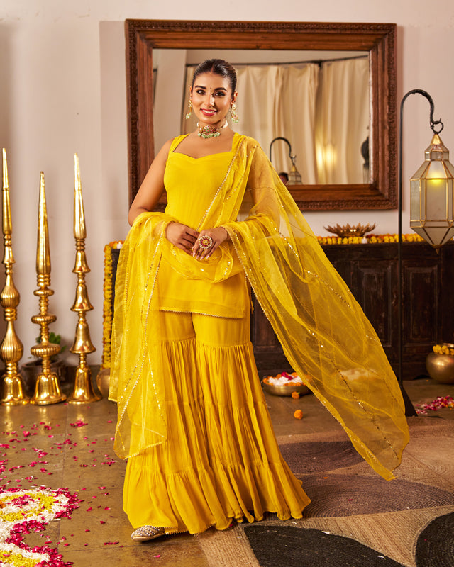 Gold mustard suit set