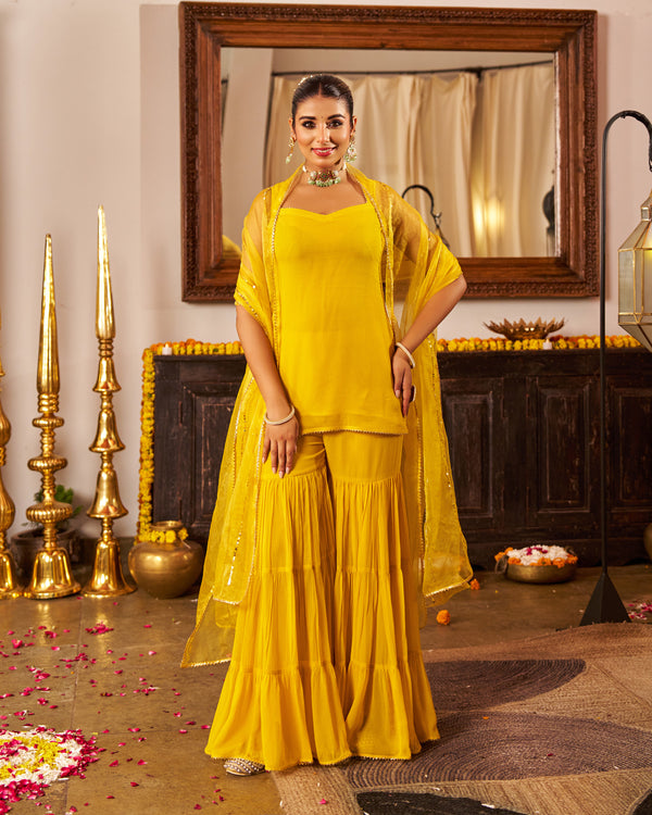 Gold mustard suit set
