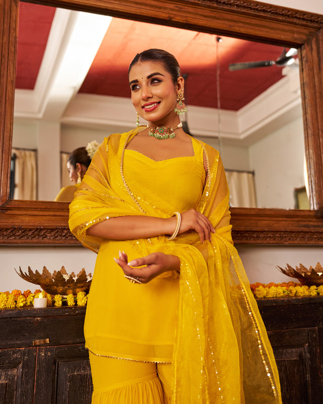Gold mustard suit set