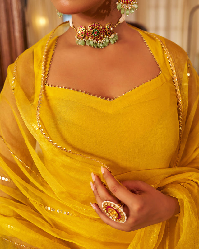 Gold mustard suit set