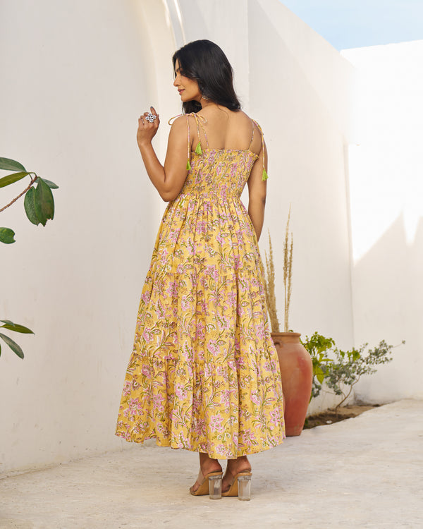 Dreamy Handblock Tiered Dress