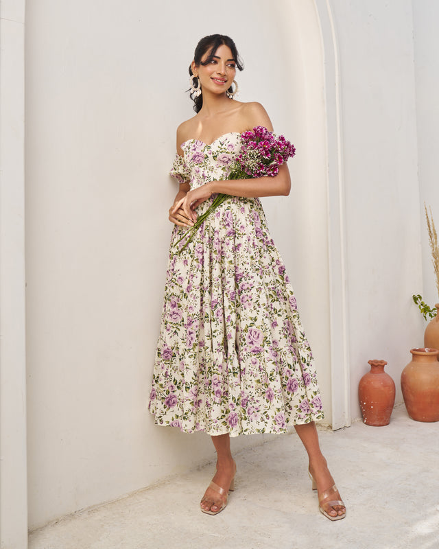 Charming Handblock Tiered Dress