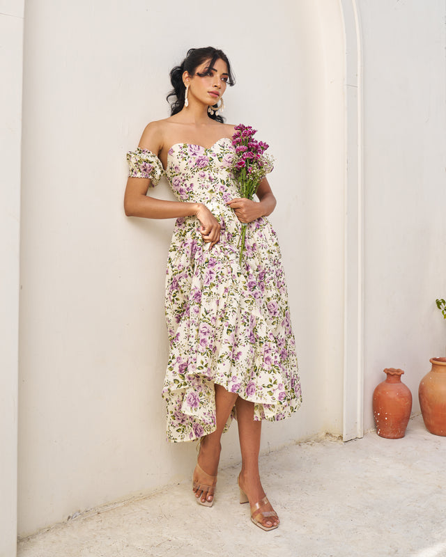 Charming Handblock Tiered Dress