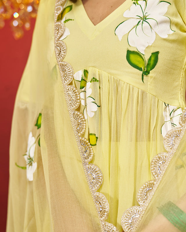 Aara Georgette Handpainted Gotapatti Suit Set