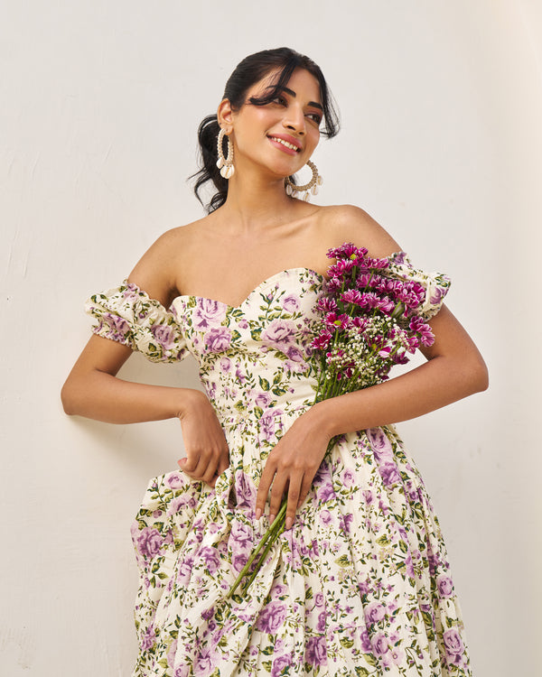 Charming Handblock Tiered Dress