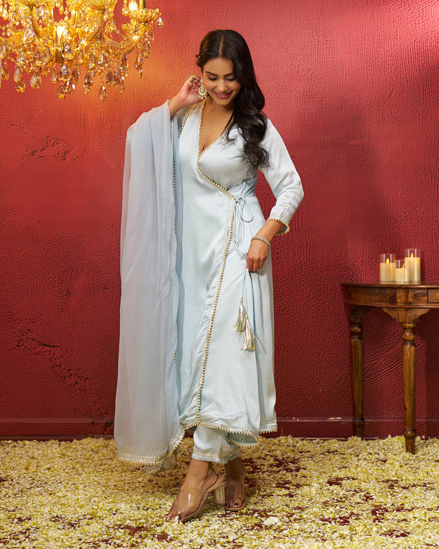 Rehmat Satin Gotapatti Suit Set