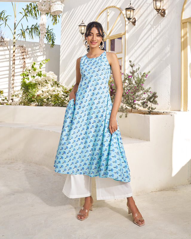 Laidback Charm Handblock Kurta Set