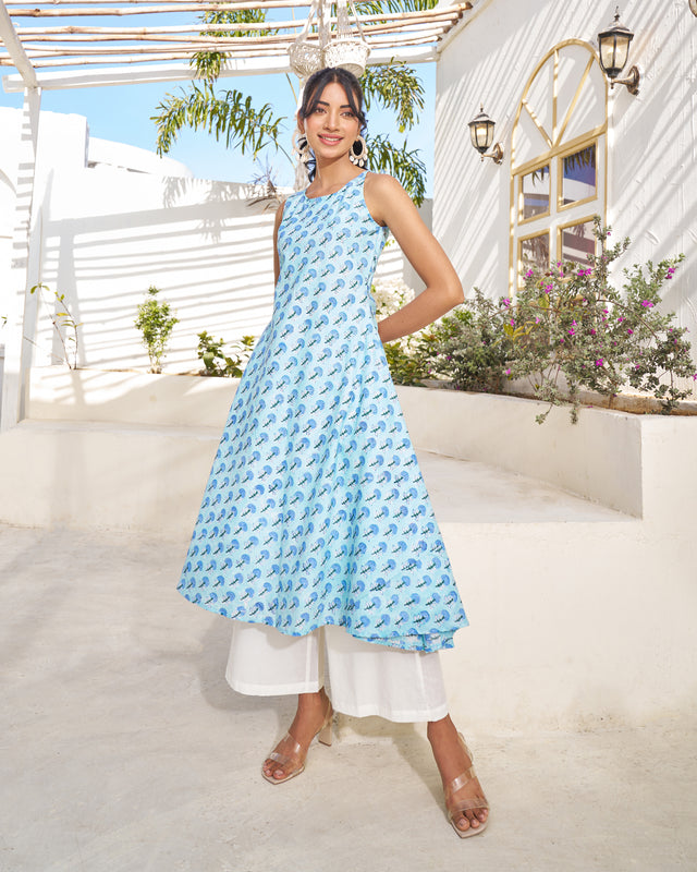 Laidback Charm Handblock Kurta Set