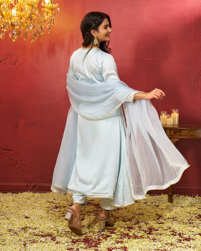 Rehmat Satin Gotapatti Suit Set